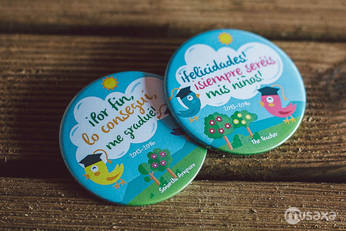 Chapas personalizadas para detalle de cumpleaños infantil